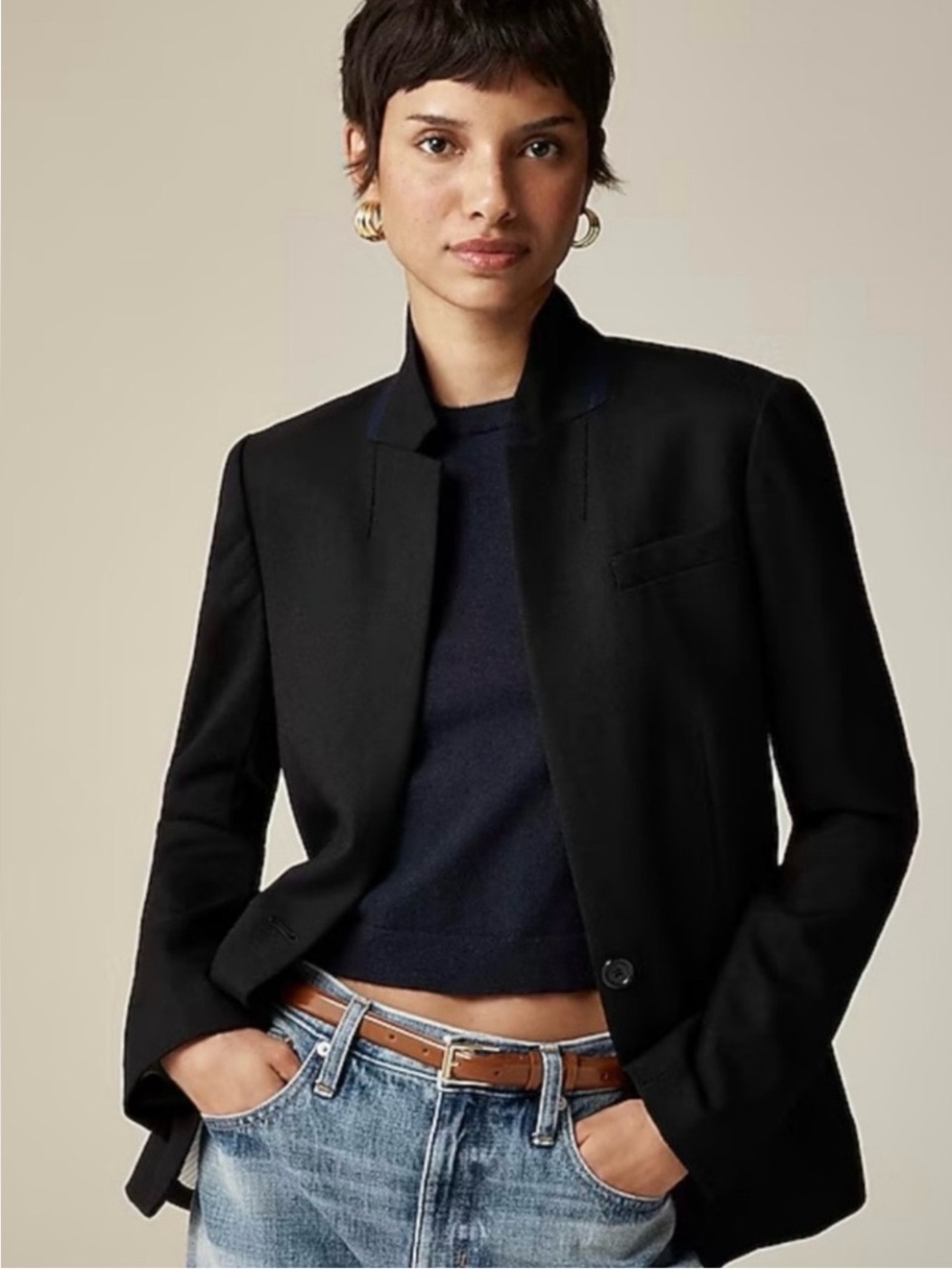 J. Crew Regent Black Single-Button Classic Career Wear Women’s Blazer Size 2